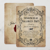 Volwassenen Vintage Gotische Schedel Halloween Fee Kaart (Voorkant / Achterkant)