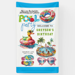 Volwassenenpool zomerdag spandoek