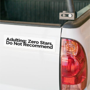 Volwassenheid: nul sterren, niet aanbevolen Grap Bumpersticker