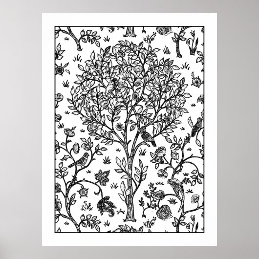 Volwassenkleurend Poster William Morris Tree of Li (Voorkant)