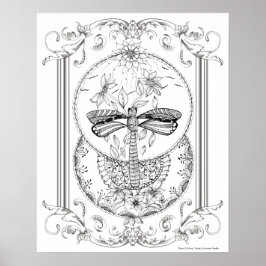 Volwassenkleurig Poster "I Love Dragonflies Art"