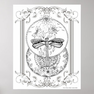 Volwassenkleurig Poster "I Love Dragonflies Art"