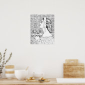 Volwassenkleurige Grayscale Mandala  vrouwen Poster (Keuken)