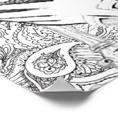 Volwassenkleurige Grayscale Mandala  vrouwen Poster (Hoek)