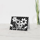 Volwassenkleurige vun-bloemen en pooldots Hartelij Bedankkaart (Voorkant)