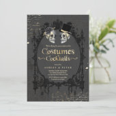 Volwassenpartij  Gothische schedel Invitat Kaart (Staand voorkant)