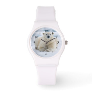 Volwassenpolair beer op zomerkaart horloge