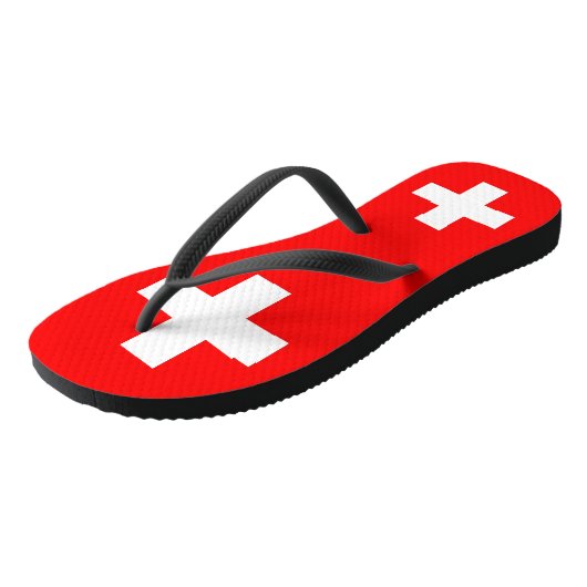 Volwassenslimvallen met vlag van Zwitserland Teenslippers (Schuin)