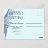 Volwassenverrassingsdag Fun Blue Modern Invitation Briefkaart (Achterkant)