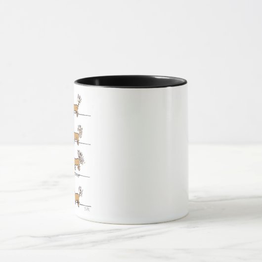 Volying Dachshund brun combo mug (Centre)