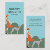 Voman Dog Art Deco Visitekaartje (Voorkant / Achterkant)