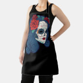 Voman Sugar Skull Mexican Halloween Schort (Insitu)