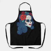 Voman Sugar Skull Mexican Halloween Schort (Voorkant)