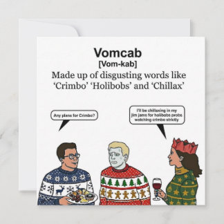 Vomcab Definitiekaart: Christmas Cringe Slaang Feestdagenkaart