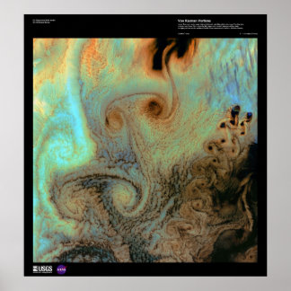 Von Karman Vortices Northern Pacific Poster