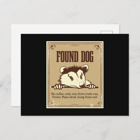 Vond Dog Opossum Gopher Briefkaart (Voorkant / Achterkant)