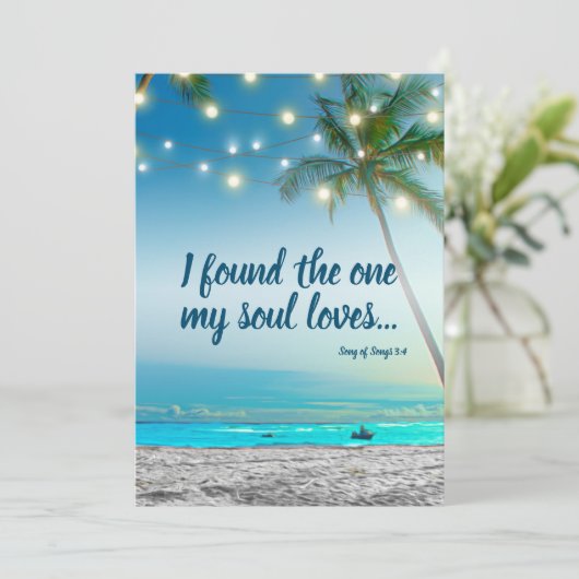 Vond één sol van Tropisch strand sparen de Datum Aankondiging (Staand voorkant)