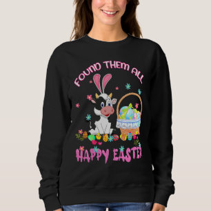Vond ze allemaal Happy Easter Koe Basket Egg Hunt Trui