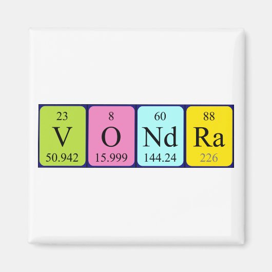 Vondra periodiek table name magnet magneet (Voorkant)