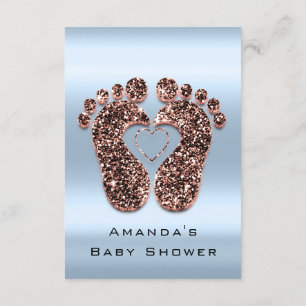 Vonk Glitter Baby shower Feet Roos Skin Blue VIP Kaart