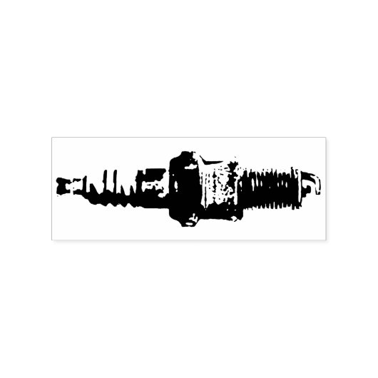 Vonk Plug Retro Rubberstempel (Gestempeld)