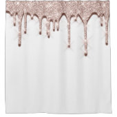 Vonk Strijdt Glitter Roos 3d effect. Uniek wit Douchegordijn (Voorkant)