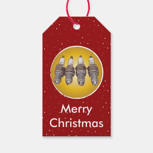 Vonkbougies van de motor cadeaulabel (Voorkant)