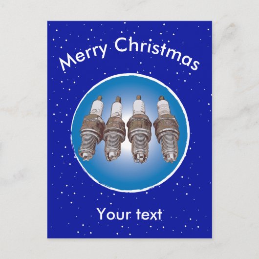 Vonkbougies van de motor feestdagenkaart (Voorkant)