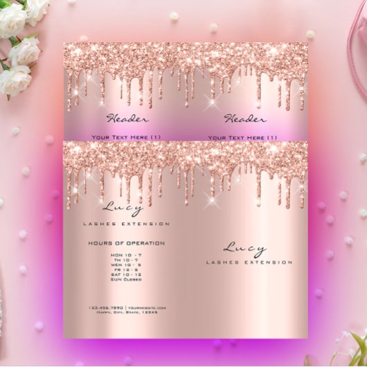 Vonken Glitter Make-up Oog Wimper Prijzen Folder R Flyer