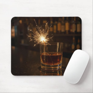 Vonkende ster in een glas whisky muismat