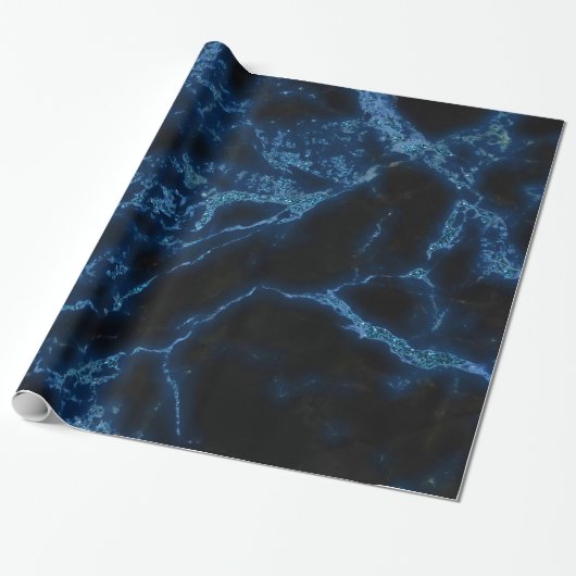 Vonkt wit en blauw glitter cadeaupapier (Uitgerold)
