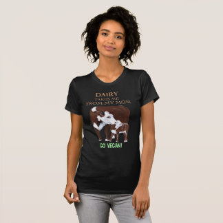 Vont la vache végétalienne à mère et le T-shirt de