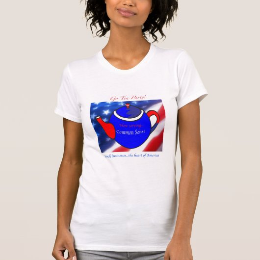 Vont le thé ! T-shirt de drapeau (Devant)