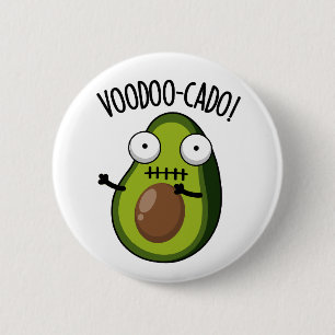 Voodoo-cado Grappige Avocado Woordgrap  Ronde Button 5,7 Cm