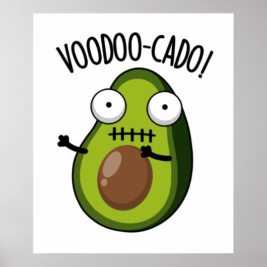 Voodoo-cado Grappige Avocado Woordspeling Poster (Voorkant)