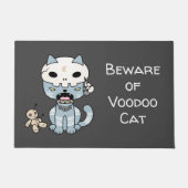Voodoo Cat Custom Tekst Donker Grijs Deurmat (Voorkant)