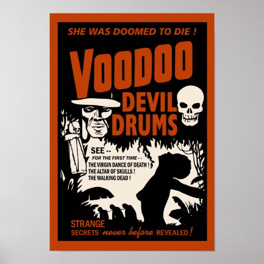 Voodoo Devil Drums Vintage Poster (Voorkant)
