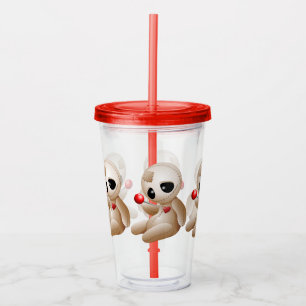 Voodoo Doll Cartoon in Love Acryl Drinkbeker