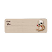 Voodoo Doll Cartoon in Love Etiket (Voorkant)