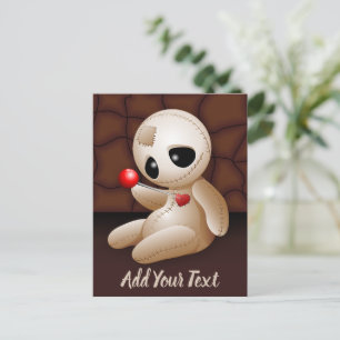 Voodoo Doll Cartoon in Love Feestdagenkaart