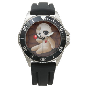 Voodoo Doll Cartoon in Love Horloge