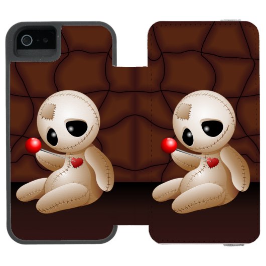 Voodoo Doll Cartoon in Love Incipio iPhone Portemonnee Hoesje (Agenda Open)