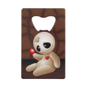 Voodoo Doll Cartoon in Love Kredietkaart Flessenopener