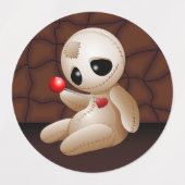 Voodoo Doll Cartoon in Love Labels (Design 1)
