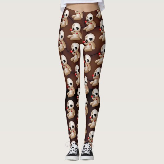 Voodoo Doll Cartoon in Love Leggings (Voorkant)