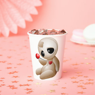 Voodoo Doll Cartoon in Love Papieren Bekers