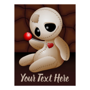 Voodoo Doll Cartoon in Love Perfect Poster