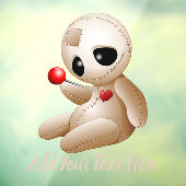 Voodoo Doll Cartoon in Love Raamsticker (Vel 3)
