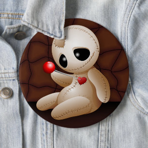 Voodoo Doll Cartoon in Love Ronde Button 6,0 Cm