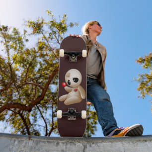 Voodoo Doll Cartoon in Love Skateboard